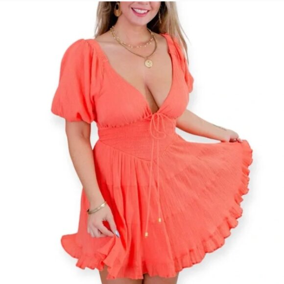 Free People Perfect Day Mini Dress in Watermelon Small - Picture 16 of 16